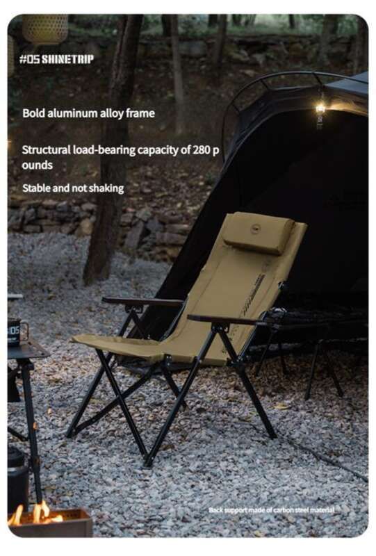 Sedia da campeggio pieghevole Shanqu Shinetraip05 Series, regolabile su quattro livelli, con supporto multi-punto, per esterni_voghion.com