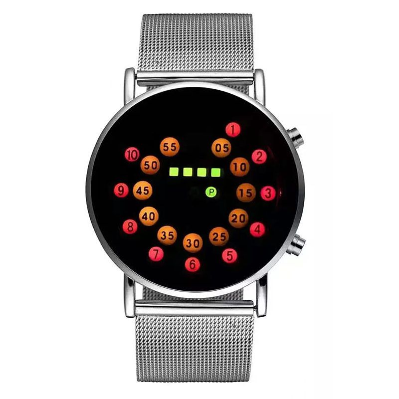 Orologio elettronico LED creativo alla moda con sfera rotante rotonda di grande successo_voghion.com