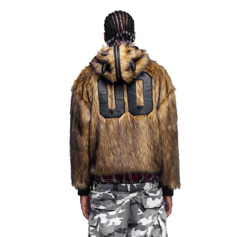 Mauroicardi Herfst Winter Koel Kort Dik Warm Donker Academia Emo Kleding Duivels Imitatiebontjas Heren Met Capuchon Pluizige Jas_voghion.com