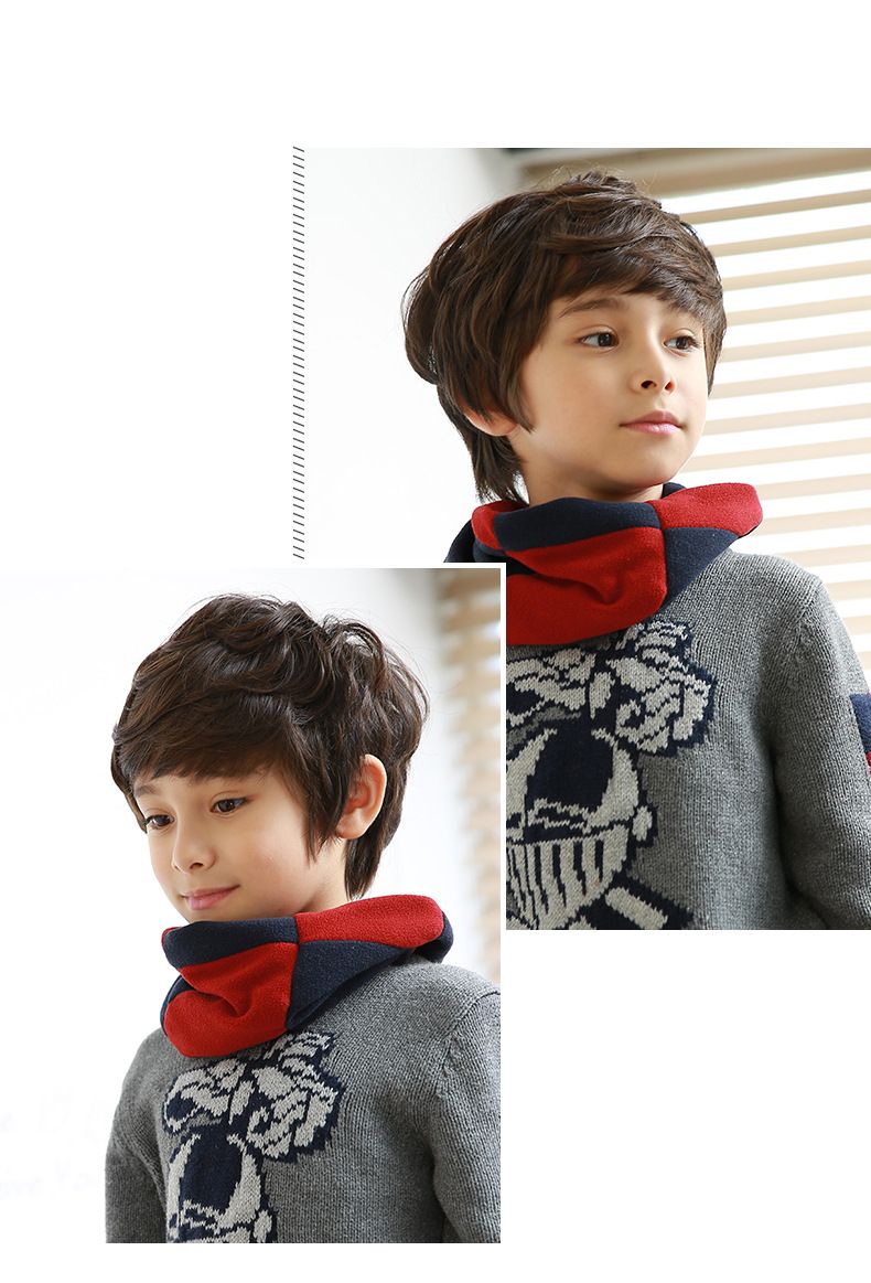 Écharpe cache-cou polaire mère-enfant - Cache-cou d'hiver doux et chaud pour garçons et filles, coupe-vent et confortable, bleu/rose/marine (4-6 ans)_voghion.com