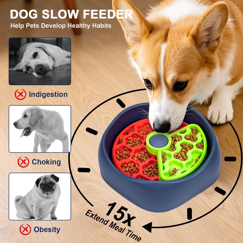 New Pet Feeder Bowl Dish Rotating Plate Puzzle Boredom Relief Slow Eating Training Dog Foraging Toy_voghion.com