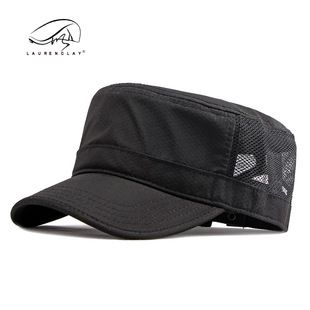 Hut Herren Sommer Dünn Atmungsaktiv Gewaschene Baumwolle Kappe Lässig Vielseitig Retro Flacher Zylinder Personalisierter Militärhut Damen_voghion.com