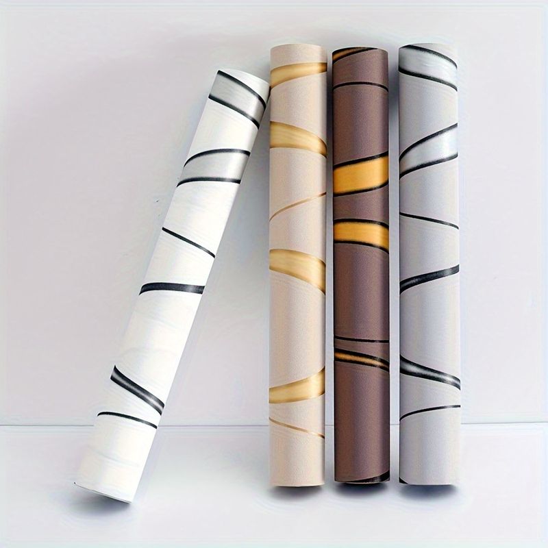3D Striped Self-Adhesive Wallpaper Three-Dimensional Geometric Pattern DIY Waterproof Removable Stickers Bedroom Living_voghion.com