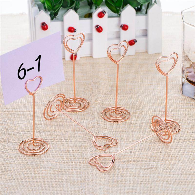 12 gold heart-shaped photo holders Table number holder Position card paper menu holder for wedding party decoration or office_voghion.com