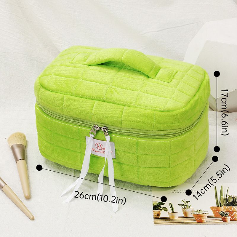 Exclusive Quilted Storage Cosmetic Bag Large Capacity High Value Solid Color Travel Fabric Quilted_voghion.com