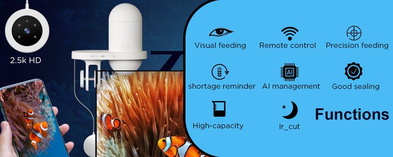 2.5K Smart Wifi Remote Monitoring Visual Fish Tank Timer Feeder Fish Feeding Camera_voghion.com