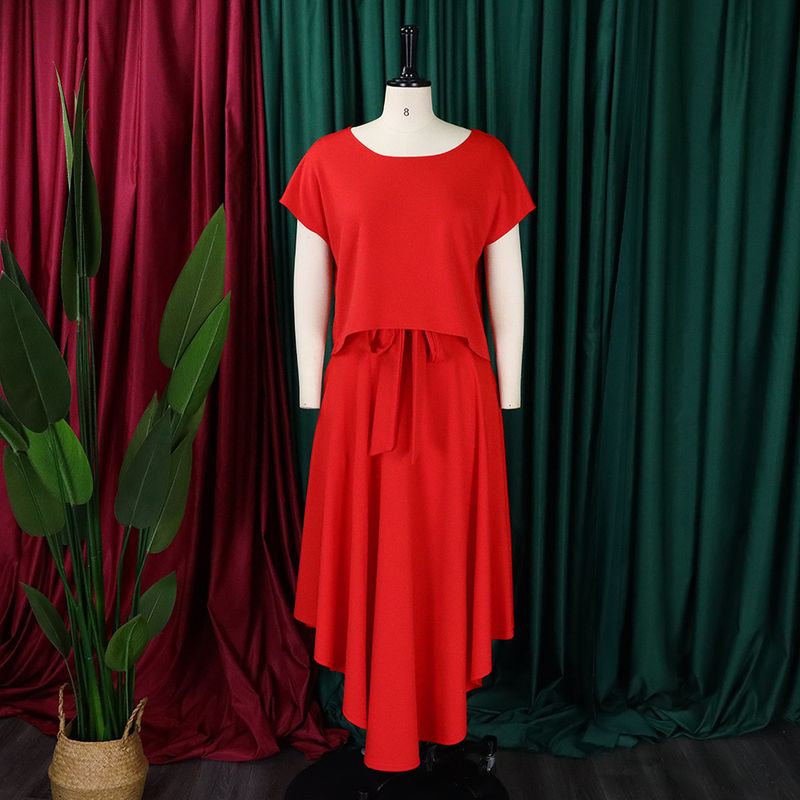 Dammekleeder Plus-Size Dammekleeder 2023 nei Moud Temperament Casual Tops Groussen Schaukelrock Kostüm_voghion.com