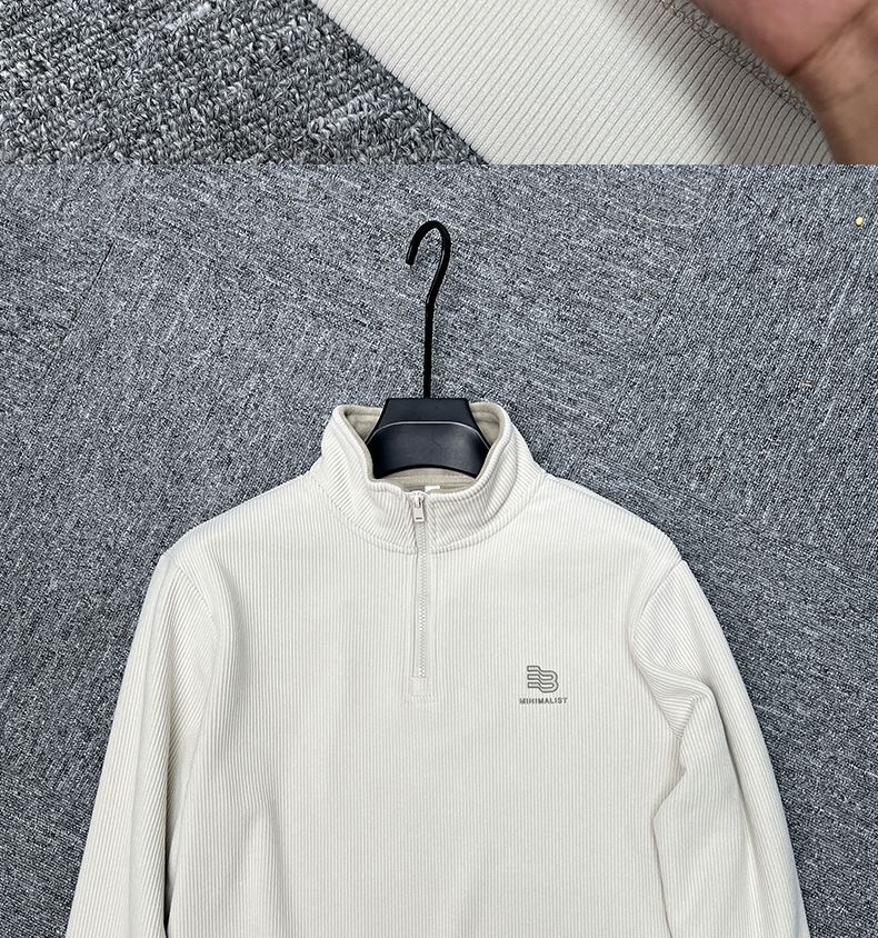 Herren-Sweatshirt mit Reißverschluss und Sherpa-Futter – Thermo-Halbrollkragenpullover für den Winter mit ultraweicher Fleece-Innenseite, Langarm-Oberteil aus dicker Viskosemischung_voghion.com