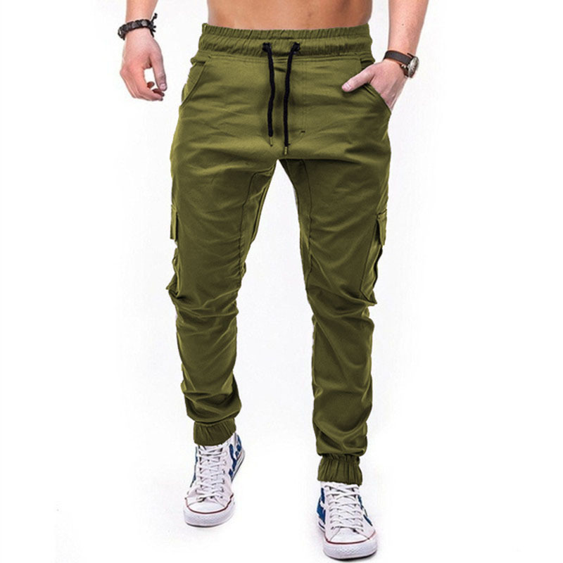 Pantaloni cargo pentru bărbați, cu mai multe buzunare, din material textil_voghion.com