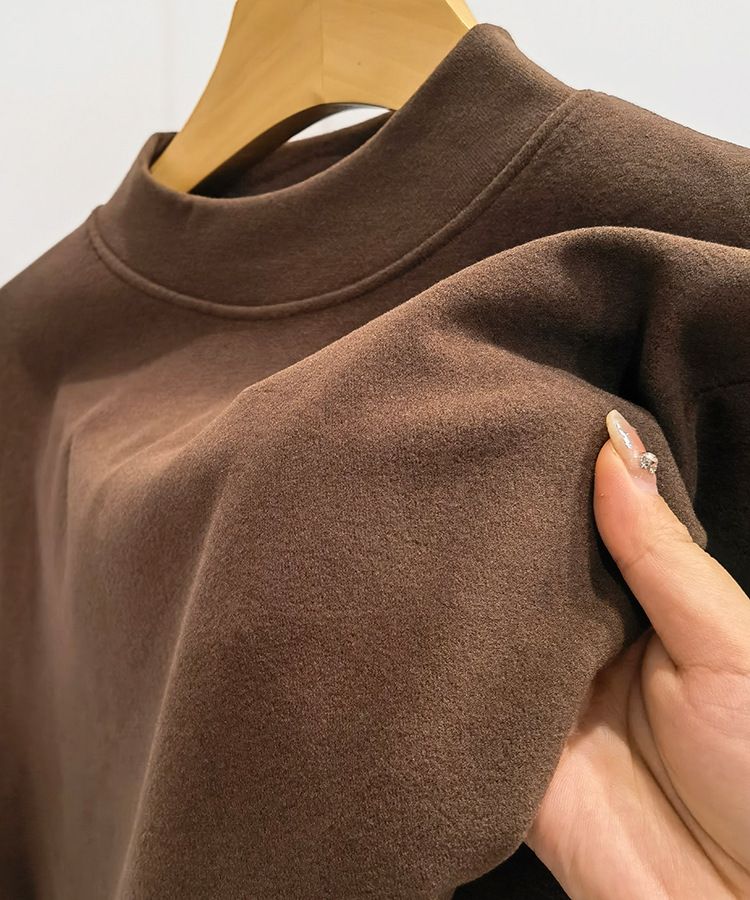 Abbigliamento da uomo Intimo termico da uomo Maglietta a maniche lunghe Fodera in pile invernale Strato di base confortevole Elasticizzato Collo alto Abbigliamento casual_voghion.com