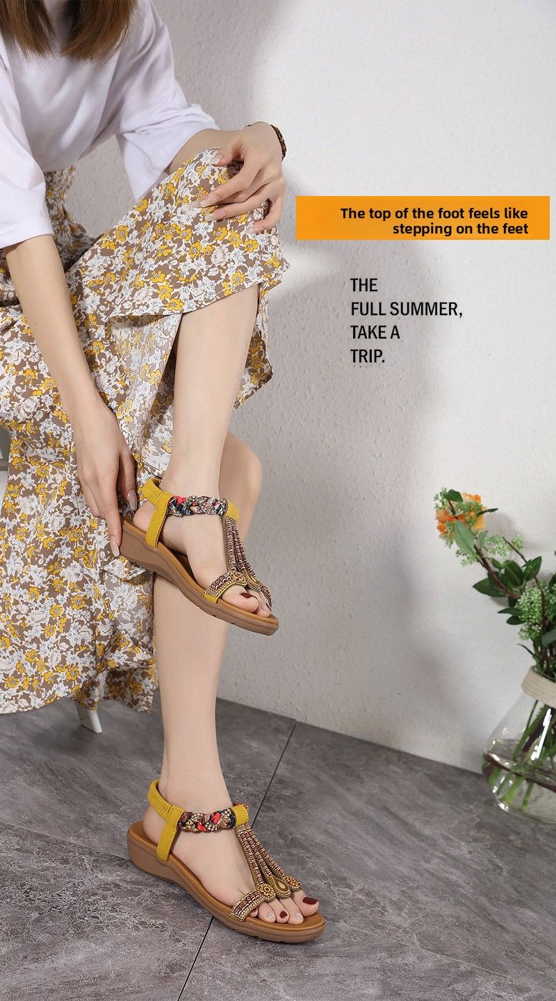 2230-32025 Zomer Nieuwe Veelzijdige Modetrend Dames Sandalen Elastische Band Lichtgewicht Comfortabele Pantoffels_voghion.com