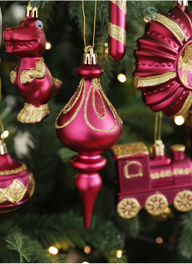 Ensemble de 18 décorations de Noël en plastique métallisé or rose – Décorations à suspendre pour sapin, couronne et décoration de table de fêtes_voghion.com