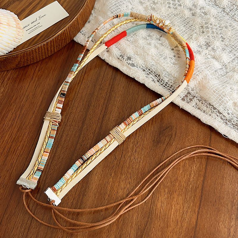 Handgewebte Kette im Boho-Stil für Damen, Gürtel im Ethno-Stil, exklusives Accessoire für die Taille_voghion.com