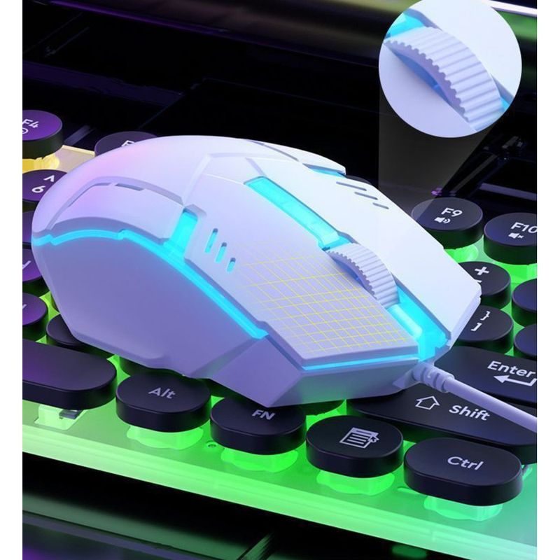 Wired Silent Keyboard And Mouse Set Mechanical Feel USB Computer Laptop Universal Office Typing Essential_voghion.com