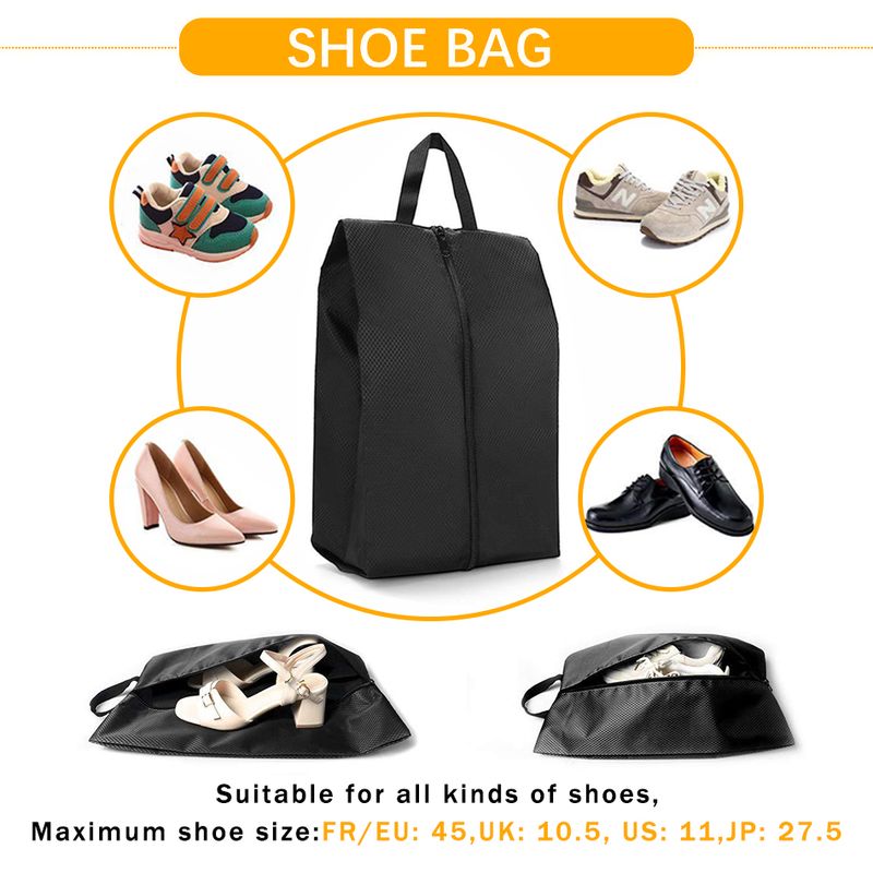 Cubes d'emballage de Compression de voyage avec sac à chaussures, organisateur pliable Portable, pochette compressible de bagages, rangement de voyage pour vêtements et chaussures_voghion.com