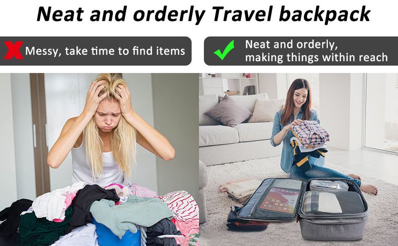 Durable Water-Resistant Unisex Laptop Backpack With Spacious Compartment For Travel & Work, 16-Inch Laptop Compatible Multi-piece Storage Bag_voghion.com