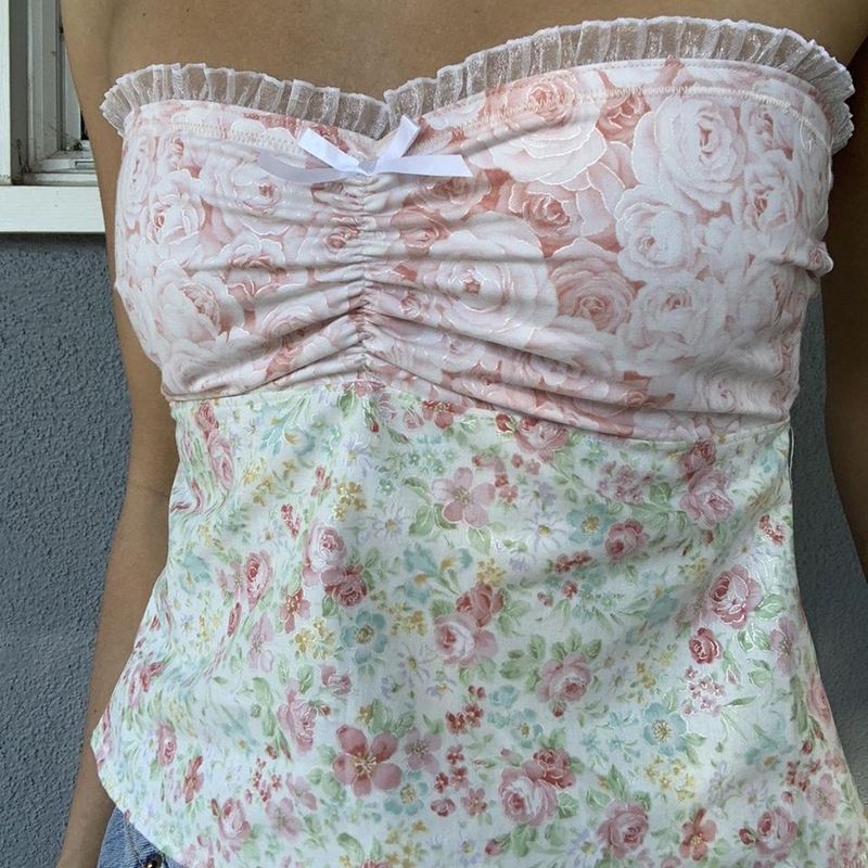 2023 Summer New Lace Casual, Comfortable, Sexy, Versatile Strapless Short Style_voghion.com