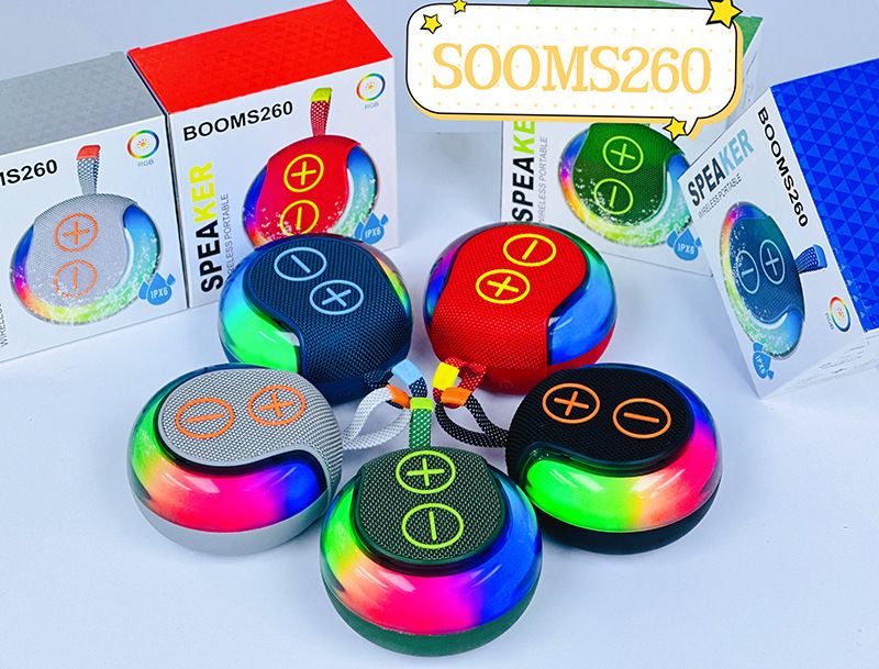Handheld portable outdoor mini home RGB light effect subwoofer card insertion Bluetooth small speaker boom 260_voghion.com