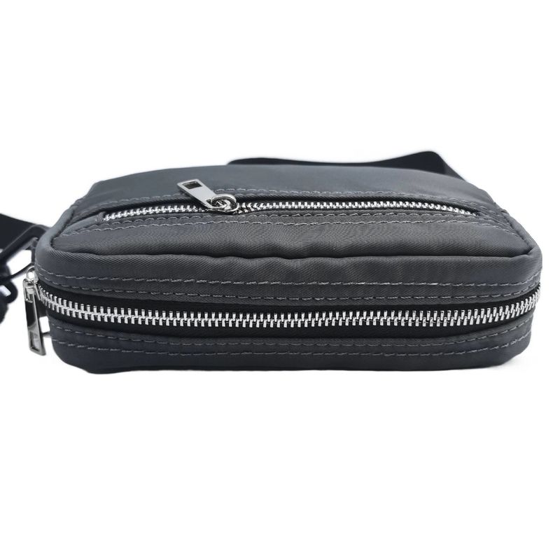 Wasserabweisende Unisex-Umhängetasche aus Nylon – RFID-blockierende Geldbörse mit mehreren Fächern (Reißverschluss, minimalistisches Design, 20 x 11,5 x 5 cm)_voghion.com