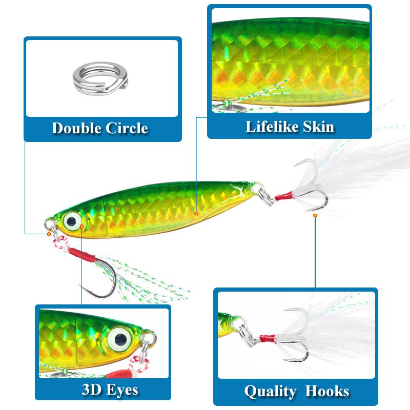 Luya Wzmocnione Pióro Trzy Haki Slow Shake Blade Glitter Bait Twarda Przynęta Sprzęt Wędkarski_voghion.com