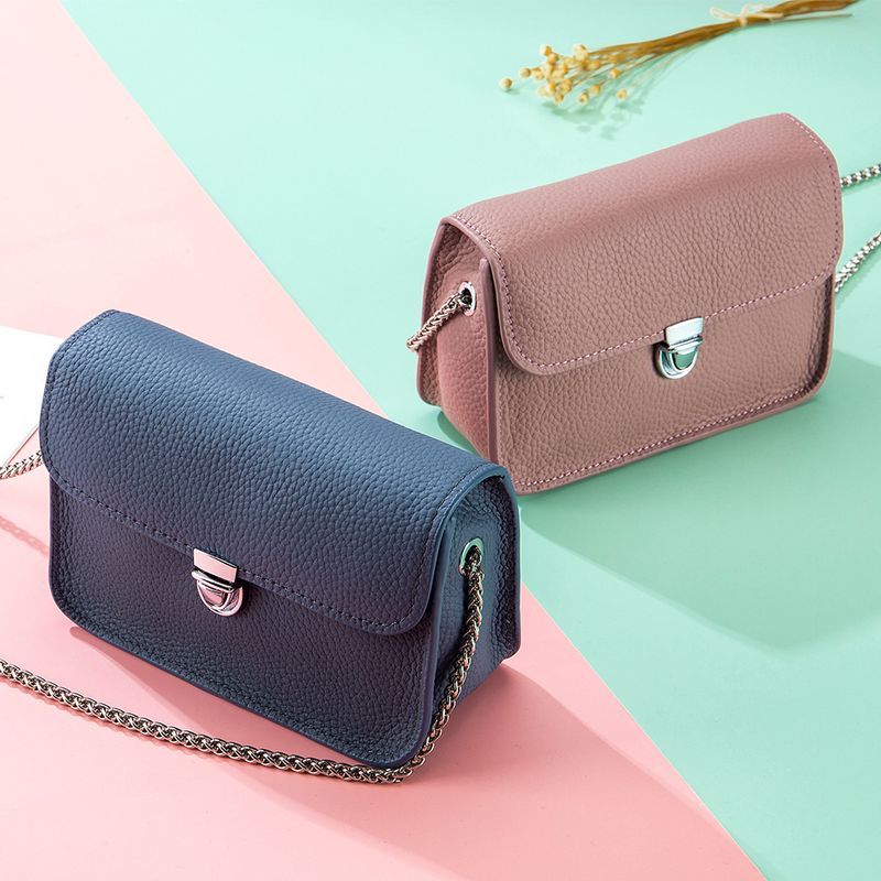 Quadratische lässige Crossbody für Frauen echtes Leder Schulter neue Spring Sommer horizontal vielseitig kleine Kette Damen_voghion.com