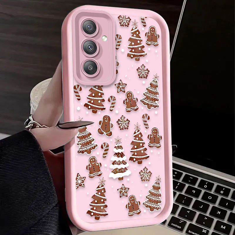 Carcasă grafică cu brad de Crăciun și om de zăpadă pentru Samsung Galaxy A35 A55 A15 A25 A16 A06 A05 A05S A24 A13 A23 A12 A22 A32 A52 A71 A51 4G_voghion.com