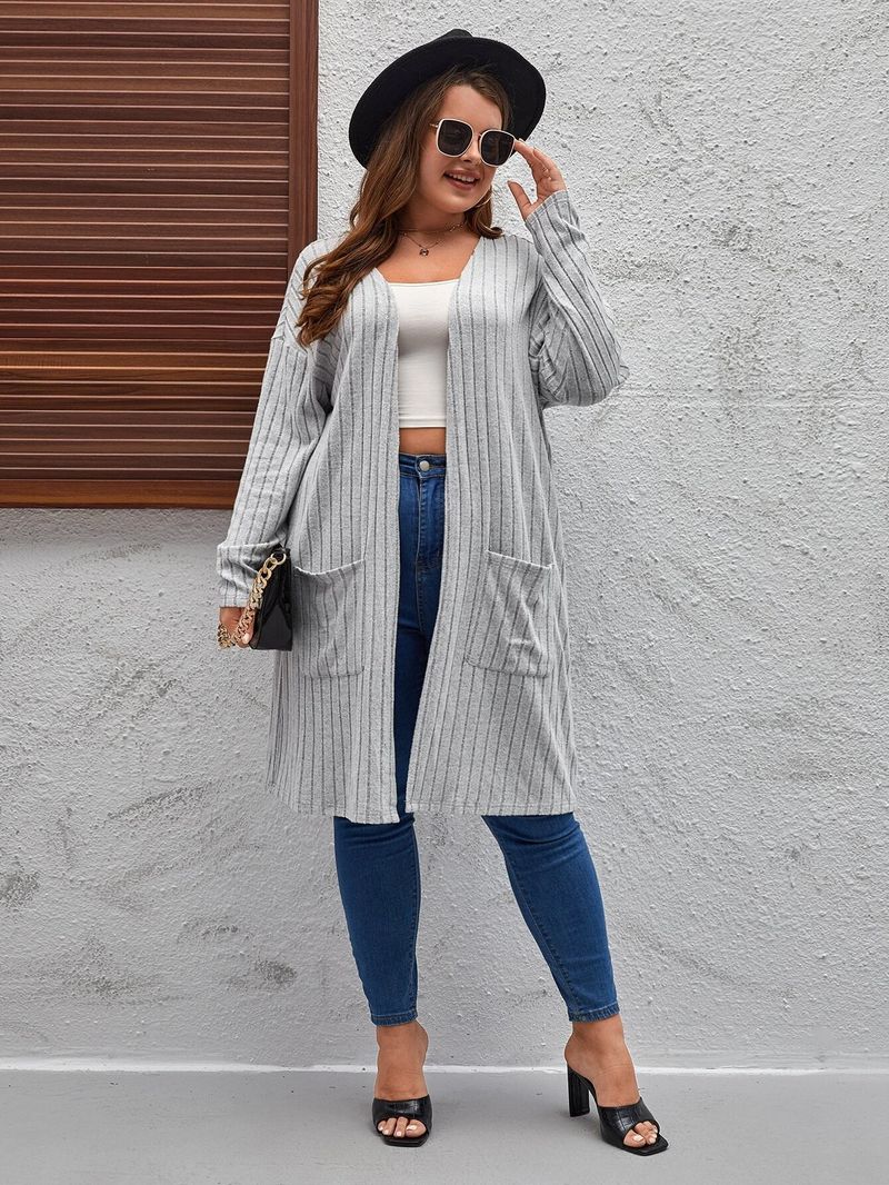Spring And Autumn European And American New Large Size Casual Long Sleeved Cardigan Sweater Jacket Womenv_voghion.com