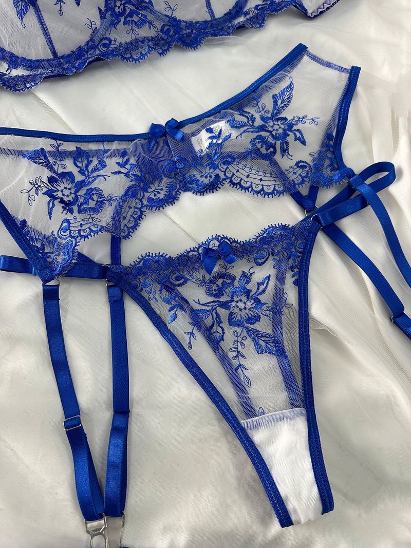 2025 Nuo New Style Push-Up Bra Mesh Embroidery See-Through Temptation Comfortable Close-Fitting Underwear Set For Women_voghion.com