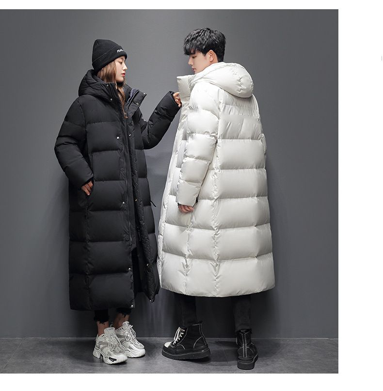 Men's Long Down Jacket With Hood, 850 Fill Power White Duck Feather, Windproof & Breathable Winter Coat For Teens & Adults_voghion.com