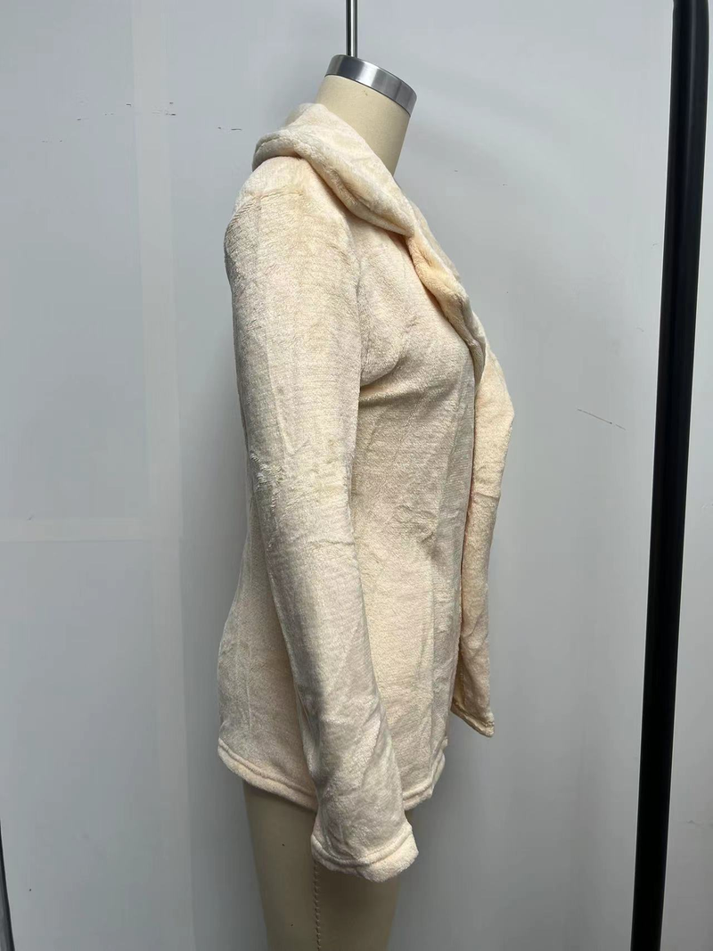 Women's Clothing Autumn and Winter Jacket Sexy Plush Lapel Slim Jacket_voghion.com