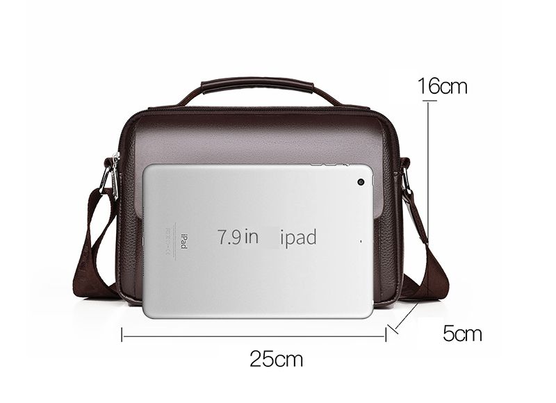 Small Male Shoulder Briefcase For Man PU Leather Tote Handbag Porter Messenger Satchels Crossbody Square Side Ipad Pouch_voghion.com