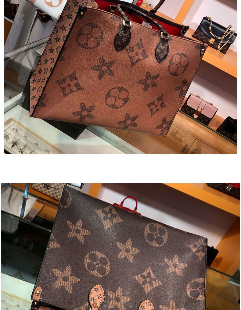 2024 New Trendy Women's Double sided Colored Shopping Genuine Leather One Shoulder Handheld Big Tote Bag_voghion.com