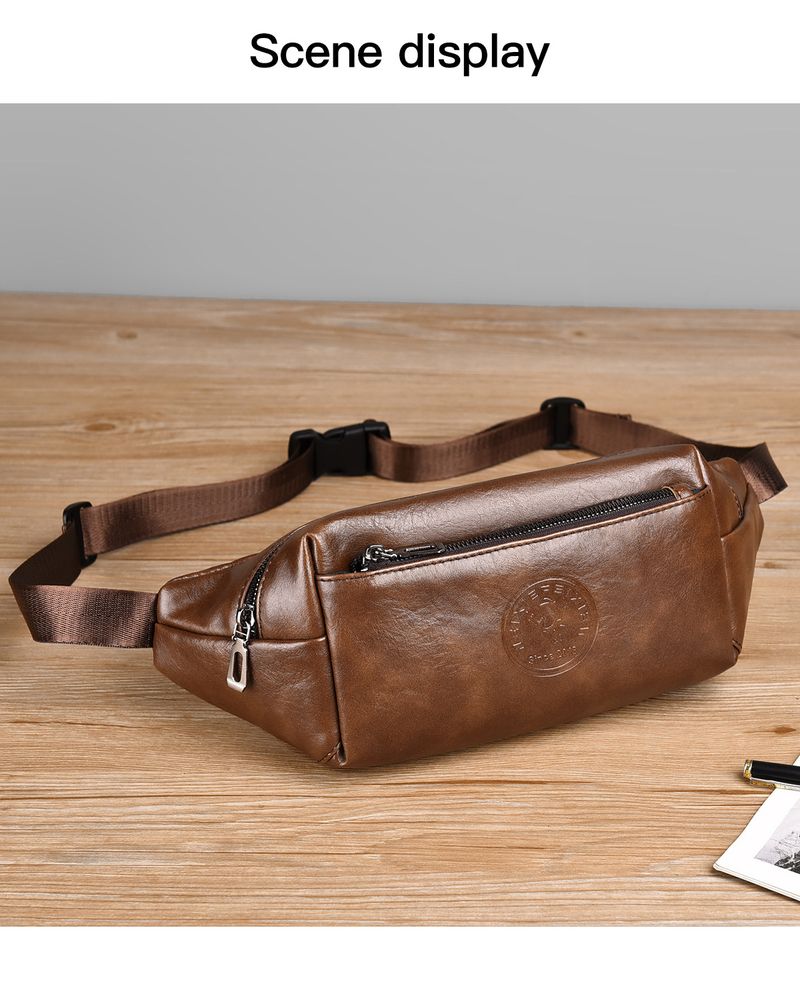 Men's Large Capacity Sports Waist Bag Multi Function Waterproof Mobile Phone Bag Can Hold 8 Inch Mobile Phone_voghion.com