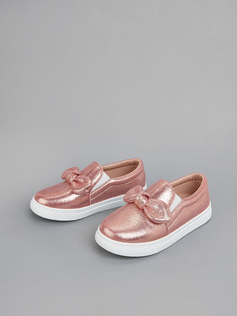 Scarpe basse in raso con punta tonda per ragazze, graziose sneakers a farfalla, scarpe sportive casual slip-on_voghion.com