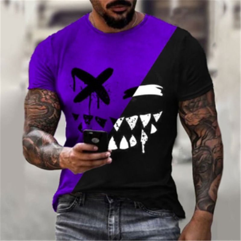 Sommer Neues lustiges trendiges kreatives kurzärmeliges T-Shirt für Männer_voghion.com