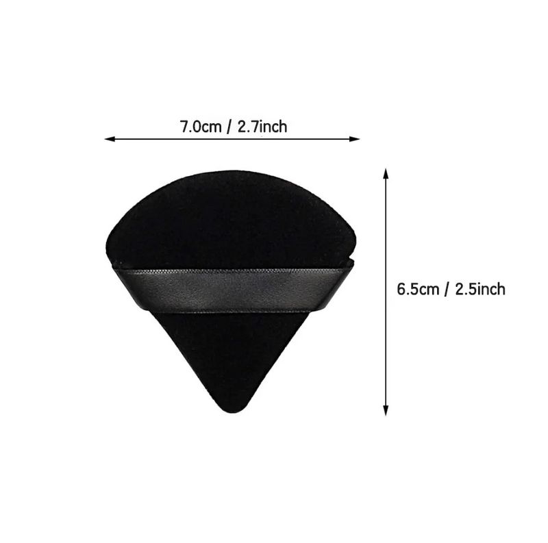 Small Ultra-Soft High-Density Dry Loose Powder Compact Makeup Sponge Boxed Black Velvet Triangle Puff_voghion.com