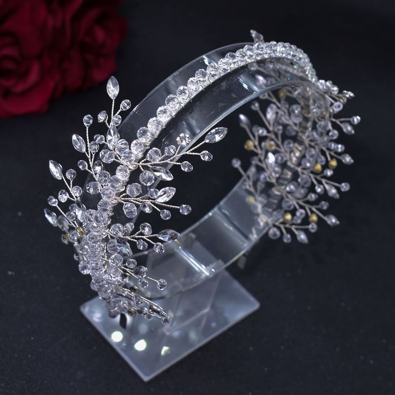 Copricapi da sposa, cerchietti con perline di cristallo pressate, cerchietti con strass fatti a mano, corone per capelli, accessori per capelli da abito_voghion.com