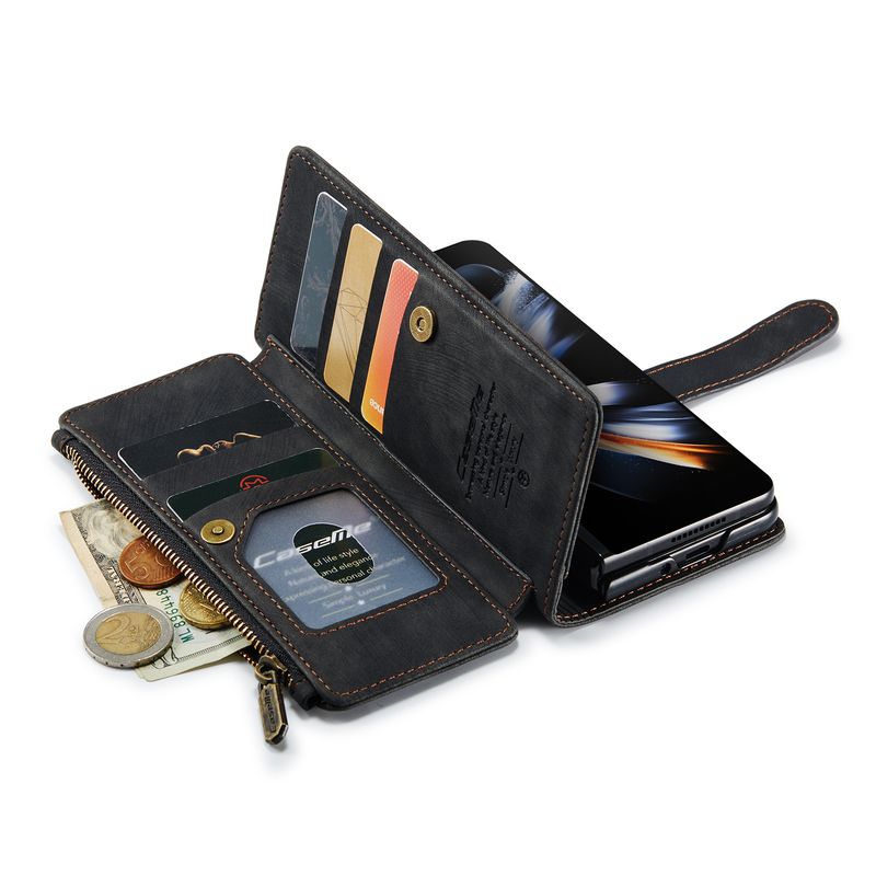 Applicable to Samsung Z Folder 5 Phone Case New A14 Card-Inserting Leather Case S23ultra Multi-Function Flip Wallet_voghion.com