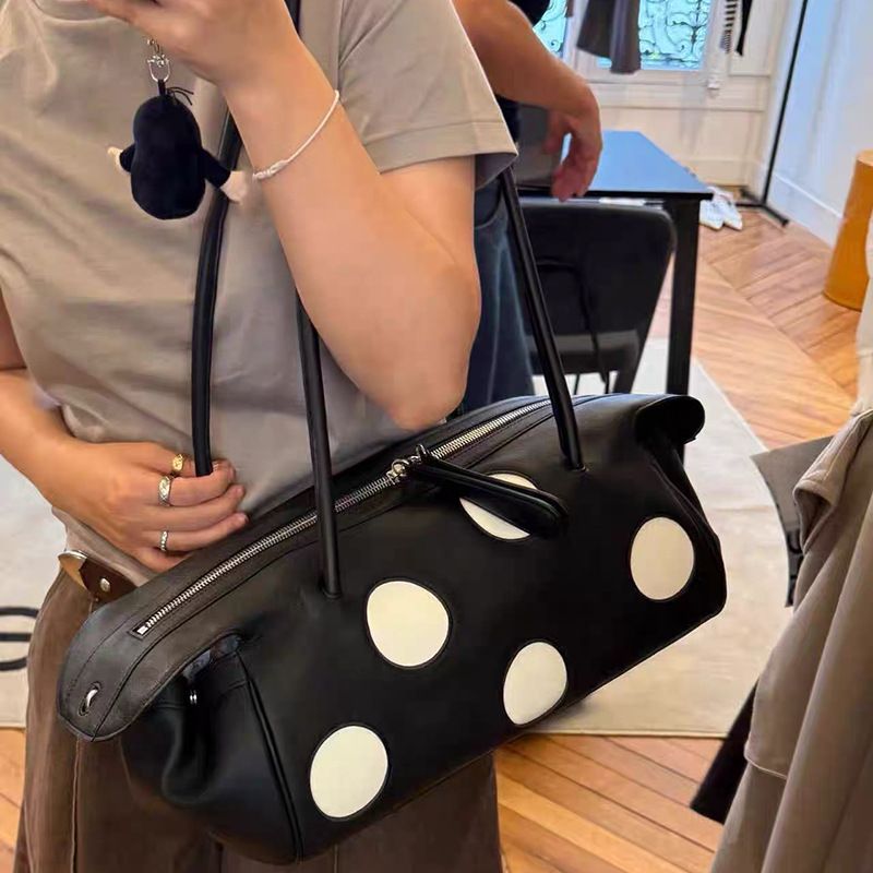Polka Dot Pillow-Shaped Bag Shoulder Bag Stylish Large-Capacity Women's Tote Bag_voghion.com