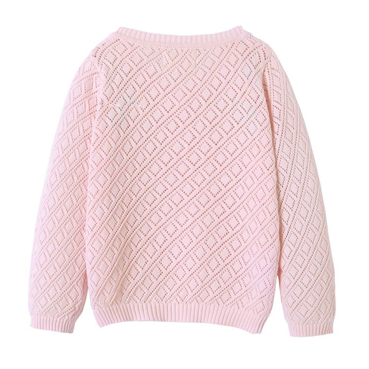 2021 Dünne Kinderkleidung Bestickter Hohlbaumwoll-Kinderpullover Europäischer und amerikanischer Außenhandel Mädchen Strickjacke_voghion.com