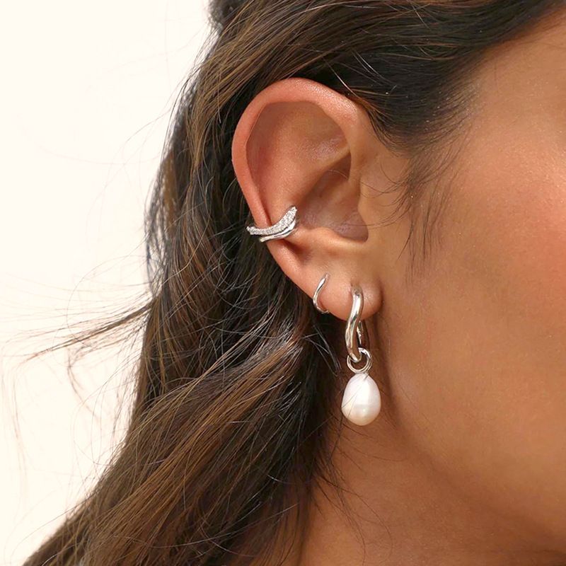 Pendientes de plata de ley 925 con forma de aguja y anillo Mobius para mujer, con diseño de tendencia, fotosensibles._voghion.com