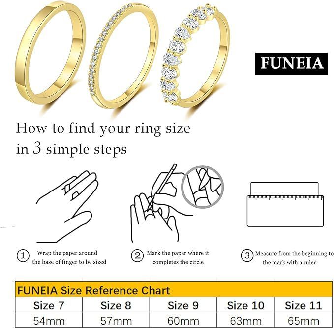 Nuovo set di anelli di fidanzamento impilabili in tre pezzi da donna, in oro 14 carati, con diamanti intarsiati, semplici e creativi, con personalità._voghion.com