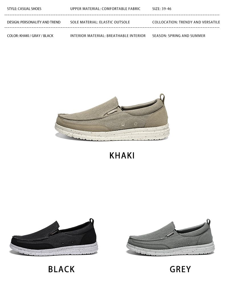 Nouveaux mocassins en toile de grande taille, chaussures décontractées en tissu populaires pour le printemps et l'été, chaussures pour hommes ultra légères_voghion.com