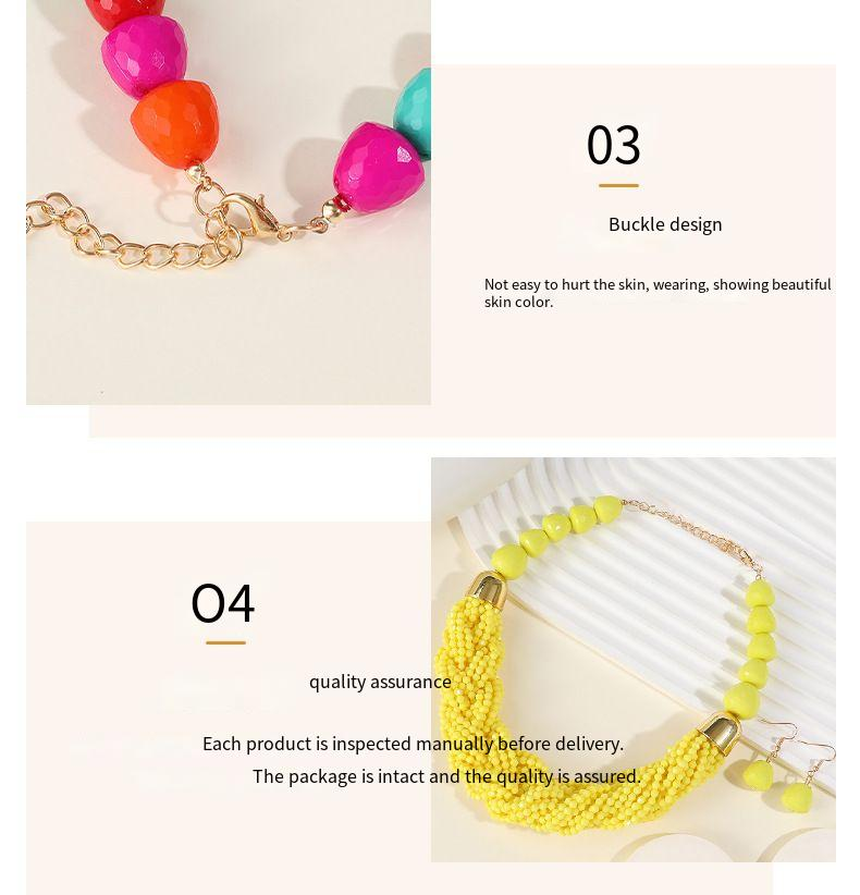 Woven Three-piece Beaded Rice Beads Multi-layer Exaggerated Retro Ethnic Bohemian Necklace Set Ladies_voghion.com