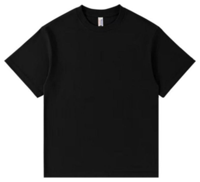 Maglietta girocollo da uomo in puro cotone pesante di alta qualità per uomo e donna - Maglietta basic morbida e comoda in bianco e nero_voghion.com