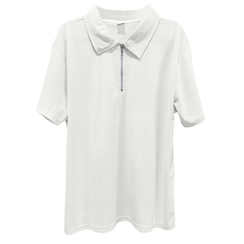 Sommer-Set aus neuem europäischen und amerikanischen Handel für große Herren in Volltonfarbe mit Kragen, kurzen Ärmeln und Hosen-Set mit Reißverschluss, 2-teilig_voghion.com