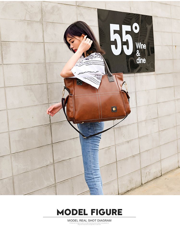 Borsa a tracolla da donna, borsa a mano in pelle PU, alla moda, con tracolla regolabile_voghion.com