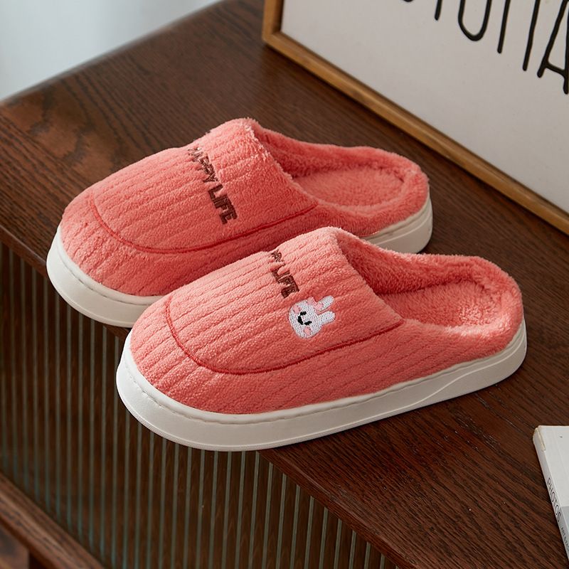 Pantofole invernali da uomo in cotone, da donna, 2025, nuove, calde, da casa e da interno, con simpatici coniglietti, antiscivolo e peluche._voghion.com