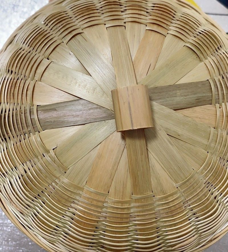 Rundes Ei mit Deckel, Korb, Aufbewahrungsbox für Snacks und Süßigkeiten, grün, gewebt, Bambuskorb für den Heimgebrauch_voghion.com