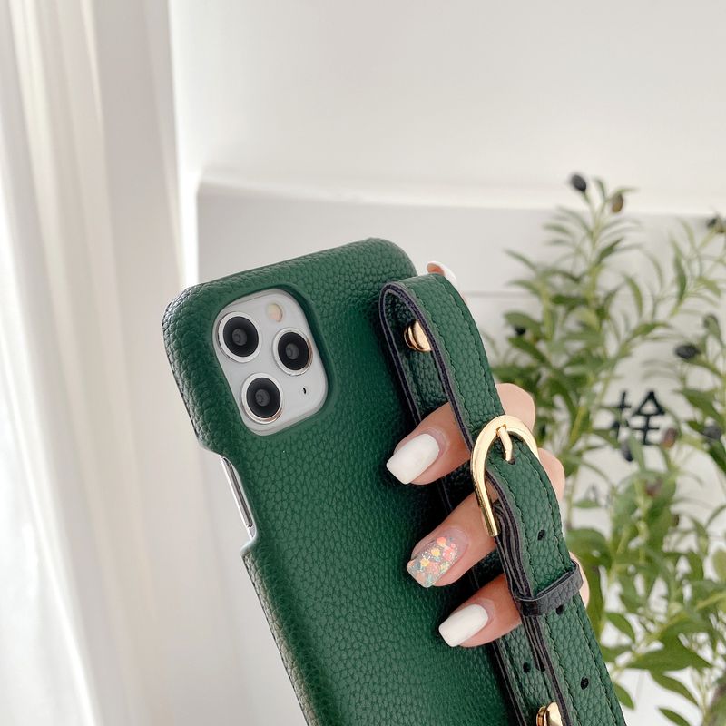 Mobile phone case pattern wrist strap mobile phone case suitable for Apple 15pro max protective cover iPhone14 Internet celebrity half pack hard_voghion.com